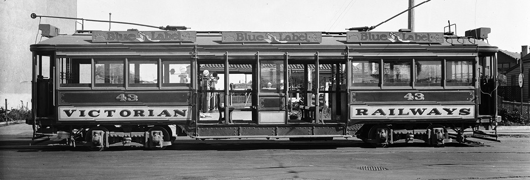 VR Tram No 43, VPRS 12800/P3 Item ADV 0108 Black and white photo, old tram
